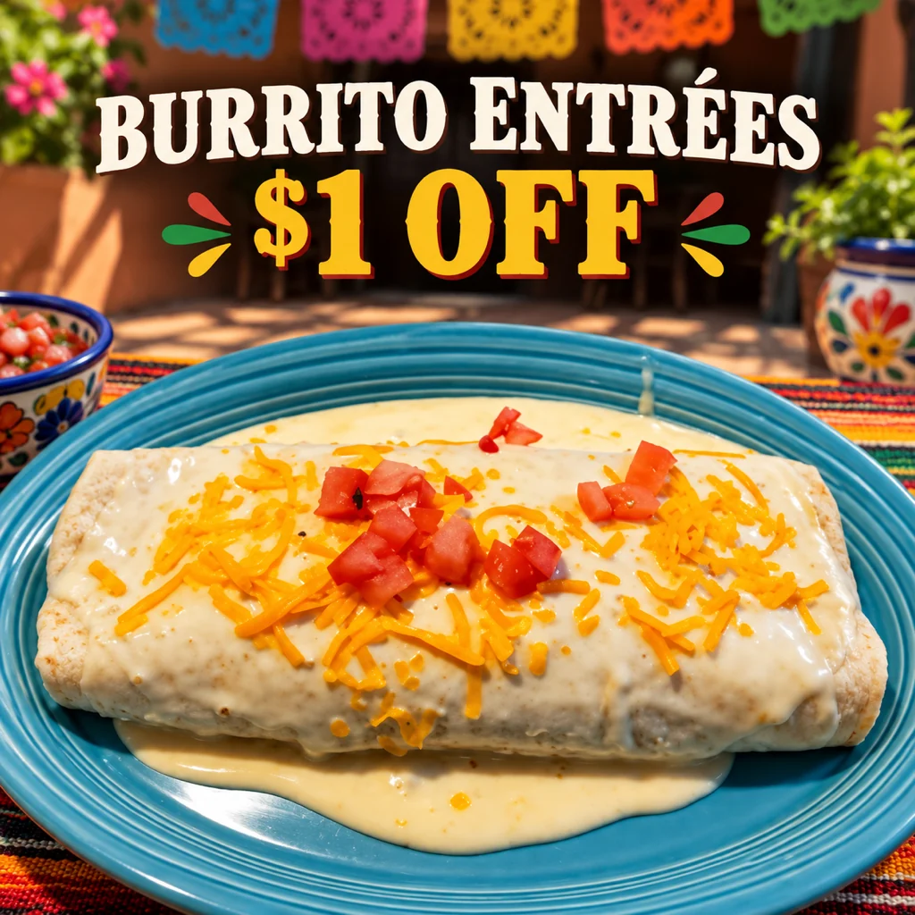 La Cabaña Burrito Magnifico representing Saturday's burrito special